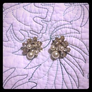 Pearl and Crystal J. Crew Earrings